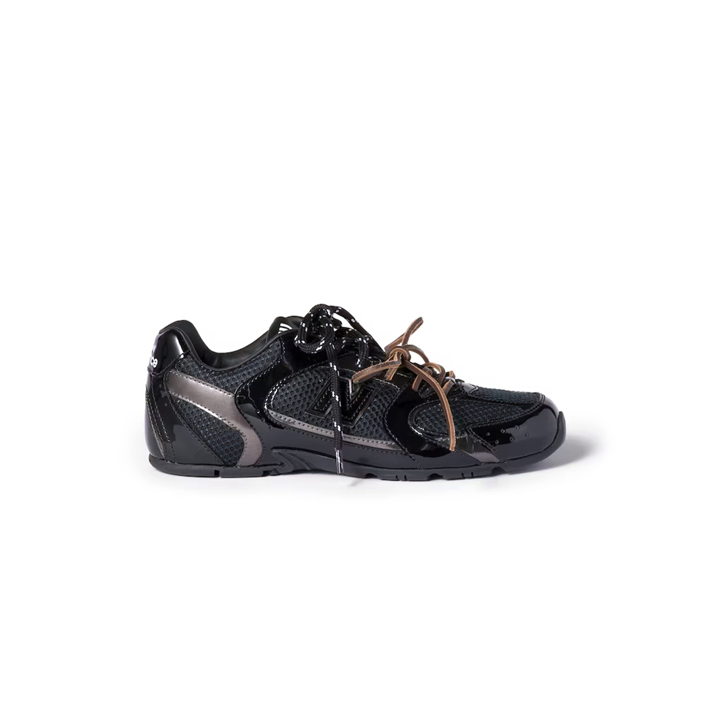 MIU MIU X NEW BALANCE 530 SL METALLIC LEATHER AND MESH SNEAKERS 5E165E